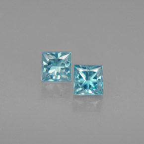 캐럿 천연 블루 지르콘 보석, 스퀘어, 3.6×3.5 mm, VS