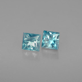 캐럿 천연 블루 지르콘 보석, 스퀘어, 3.6×3.5 mm, VS