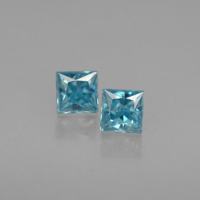 캐럿 천연 블루 지르콘 보석, 스퀘어, 3.6×3.6 mm, VS