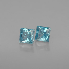 캐럿 천연 블루 지르콘 보석, 스퀘어, 3.6×3.6 mm, VS