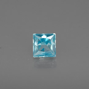 0.38캐럿 천연 블루 지르콘, 스퀘어, 3.7×3.5 mm, VS