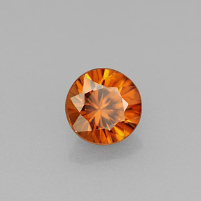 0.99캐럿 천연 오렌지 지르콘, 라운드 컷, 5.45 mm, VS