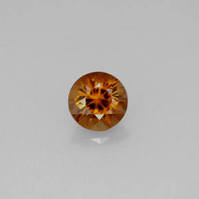 1.14캐럿 천연 오렌지 지르콘, 라운드 컷, 5.54 mm, VS