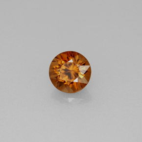1.14캐럿 천연 오렌지 지르콘, 라운드 컷, 5.54 mm, VS