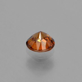 0.94캐럿 천연 붉은빛 오렌지 지르콘, 라운드 컷, 5.46 mm, VVS