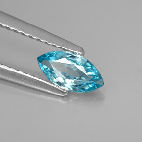 0.53캐럿 천연 블루 지르콘, 마퀴즈, 7.3×3.7 mm, VS