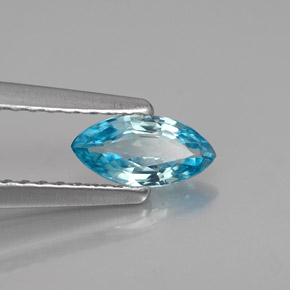 0.50캐럿 천연 블루 지르콘, 마퀴즈, 7.1×3.5 mm, VVS