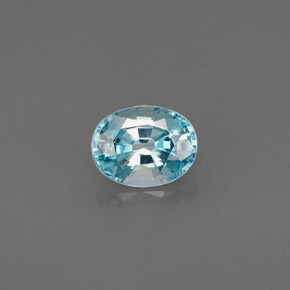 0.82캐럿 천연 블루 지르콘, 타원형 컷, 5.9×4.6 mm, VVS-VS