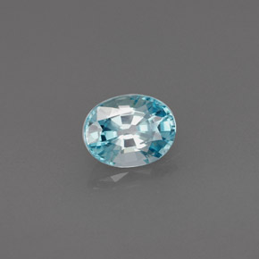 0.82캐럿 천연 블루 지르콘, 타원형 컷, 5.9×4.6 mm, VVS-VS