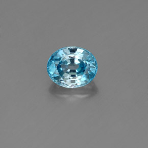 1.06캐럿 천연 블루 지르콘, 타원형 컷, 6×4.9 mm, VVS-VS