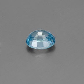 1.06캐럿 천연 블루 지르콘, 타원형 컷, 6×4.9 mm, VVS-VS