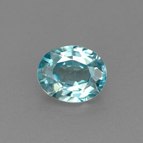 1.00캐럿 천연 블루 지르콘, 타원형 컷, 6.1×5 mm, VVS