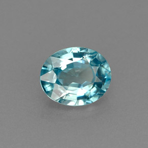 1.00캐럿 천연 블루 지르콘, 타원형 컷, 6.1×5 mm, VVS
