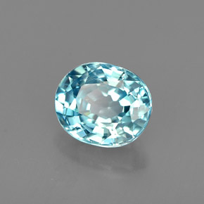 0.98캐럿 천연 블루 지르콘, 타원형 컷, 6×5.1 mm, VVS