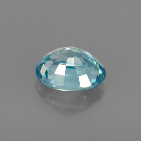 0.98캐럿 천연 블루 지르콘, 타원형 컷, 6×5.1 mm, VVS