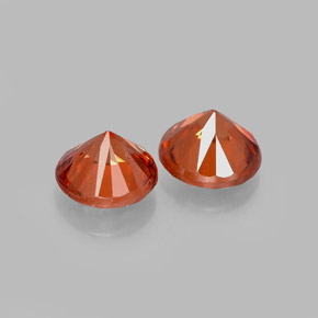 캐럿 천연 오렌지 지르콘 보석, 라운드 컷, 4.42 mm, VVS-VS