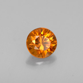 0.65캐럿 천연 오렌지 지르콘, 라운드 컷, 4.67 mm, VVS-VS