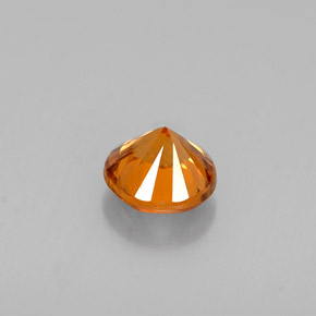 0.65캐럿 천연 오렌지 지르콘, 라운드 컷, 4.67 mm, VVS-VS