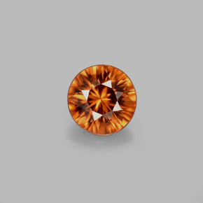 0.63캐럿 천연 오렌지 지르콘, 라운드 컷, 4.92 mm, VVS-VS