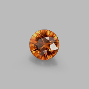 0.63캐럿 천연 오렌지 지르콘, 라운드 컷, 4.92 mm, VVS-VS