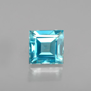 1.00캐럿 천연 블루 지르콘, 스퀘어, 4.9×4.8 mm, SI