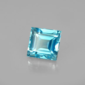 1.00캐럿 천연 블루 지르콘, 스퀘어, 4.9×4.8 mm, SI