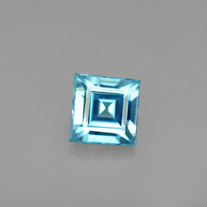 0.79캐럿 천연 블루 지르콘, 스퀘어, 4.8×4.6 mm, VVS-VS