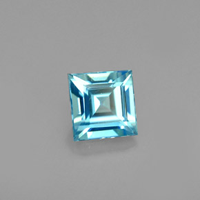 0.79캐럿 천연 블루 지르콘, 스퀘어, 4.8×4.6 mm, VVS-VS