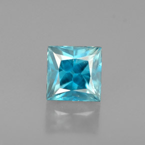 0.72캐럿 천연 블루 지르콘, 스퀘어, 4.2×4.2 mm, VS