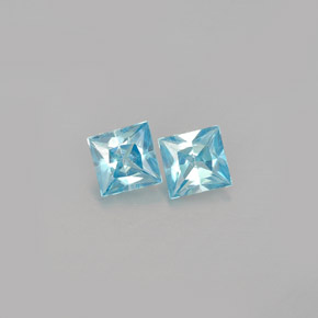 캐럿 천연 블루 지르콘 보석, 스퀘어, 4×3.9 mm, VVS-VS