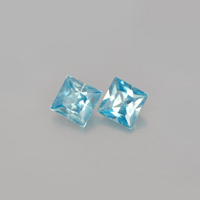 캐럿 천연 블루 지르콘 보석, 스퀘어, 4×3.9 mm, VVS-VS