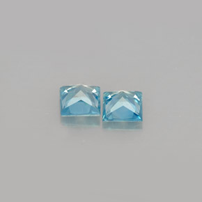 캐럿 천연 블루 지르콘 보석, 스퀘어, 4×3.9 mm, VVS-VS