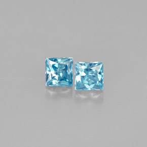 캐럿 천연 블루 지르콘 보석, 스퀘어, 3.6×3.6 mm, VVS