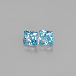캐럿 천연 블루 지르콘 보석, 스퀘어, 3.6×3.6 mm, VVS