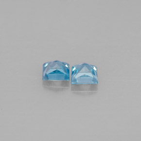 캐럿 천연 블루 지르콘 보석, 스퀘어, 3.6×3.6 mm, VVS