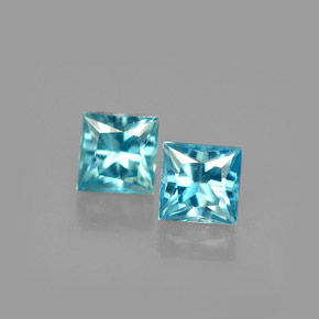 캐럿 천연 블루 지르콘 보석, 스퀘어, 3.5×3.5 mm, VVS-VS
