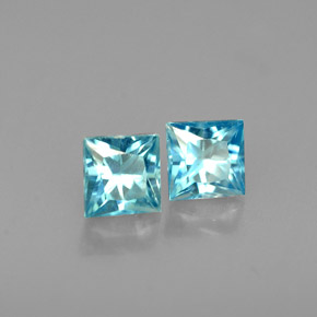 캐럿 천연 블루 지르콘 보석, 스퀘어, 3.5×3.5 mm, VVS-VS