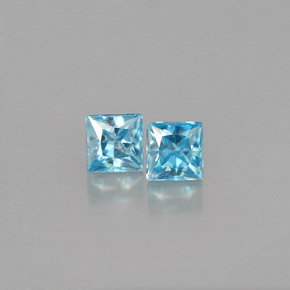캐럿 천연 블루 지르콘 보석, 스퀘어, 3.7×3.6 mm, VVS-VS