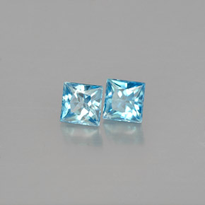 캐럿 천연 블루 지르콘 보석, 스퀘어, 3.7×3.6 mm, VVS-VS