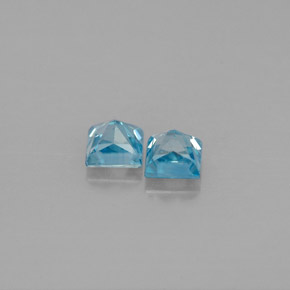 캐럿 천연 블루 지르콘 보석, 스퀘어, 3.7×3.6 mm, VVS-VS