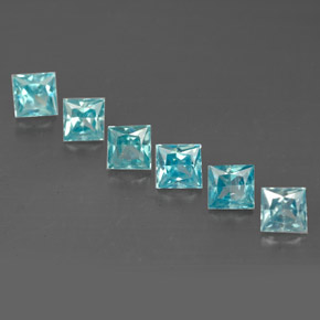 캐럿 천연 블루 지르콘 보석, 스퀘어, 3.3×3.2 mm, VVS