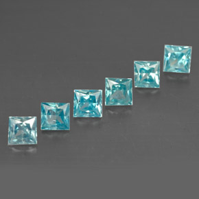 캐럿 천연 블루 지르콘 보석, 스퀘어, 3.3×3.2 mm, VVS
