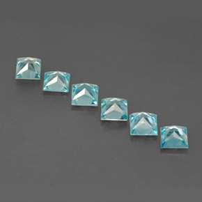캐럿 천연 블루 지르콘 보석, 스퀘어, 3.3×3.2 mm, VVS