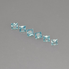 캐럿 천연 블루 지르콘 보석, 스퀘어, 3.4×3.3 mm, VVS