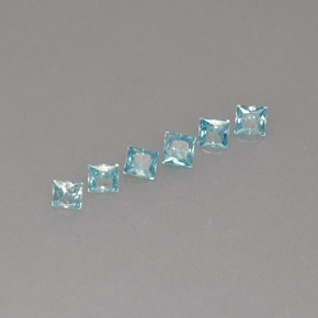 캐럿 천연 블루 지르콘 보석, 스퀘어, 3.4×3.3 mm, VVS