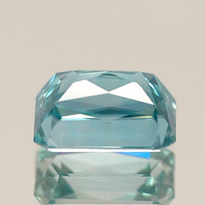 1.57캐럿 천연 블루 지르콘, 에메랄드 컷, 6.9×5 mm, VVS