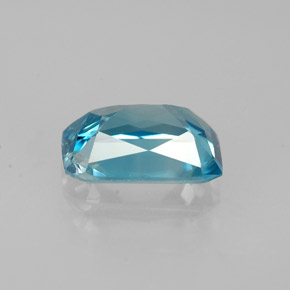 1.26캐럿 천연 블루 지르콘, 에메랄드 컷, 6.9×5 mm, VS-SI