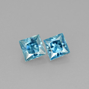 캐럿 천연 블루 지르콘 보석, 스퀘어, 3.9×3.8 mm, VVS