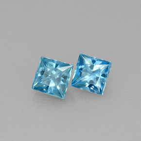 캐럿 천연 블루 지르콘 보석, 스퀘어, 3.9×3.8 mm, VVS