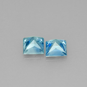 캐럿 천연 블루 지르콘 보석, 스퀘어, 3.9×3.8 mm, VVS